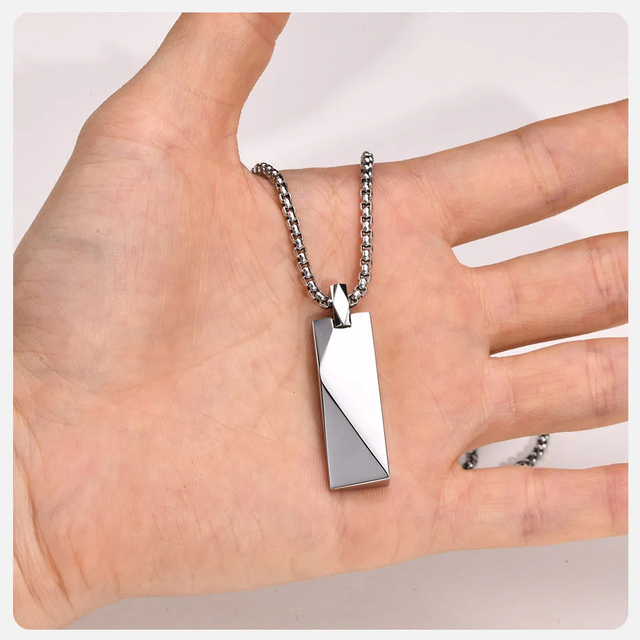 Rhombus Bar Pendant with Neck Chain